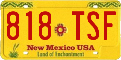 NM license plate 818TSF