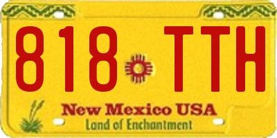 NM license plate 818TTH