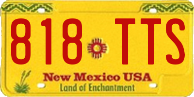 NM license plate 818TTS