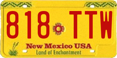 NM license plate 818TTW