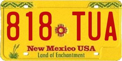 NM license plate 818TUA