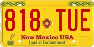 NM license plate 818TUE