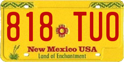 NM license plate 818TUO