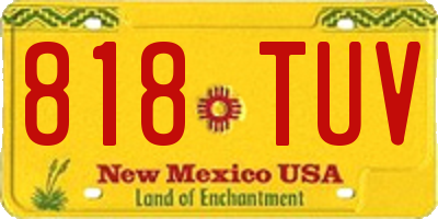 NM license plate 818TUV