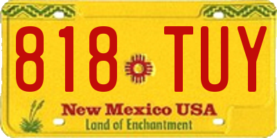 NM license plate 818TUY