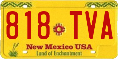 NM license plate 818TVA