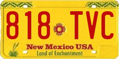 NM license plate 818TVC