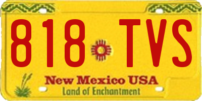 NM license plate 818TVS