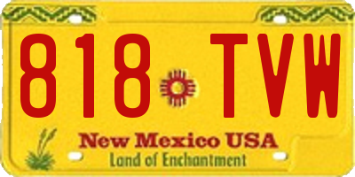 NM license plate 818TVW
