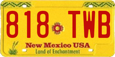 NM license plate 818TWB