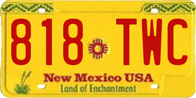 NM license plate 818TWC