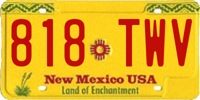 NM license plate 818TWV