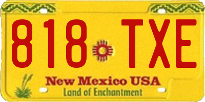 NM license plate 818TXE