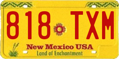 NM license plate 818TXM