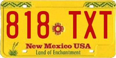NM license plate 818TXT