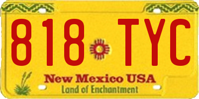NM license plate 818TYC