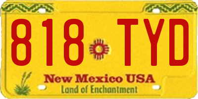 NM license plate 818TYD