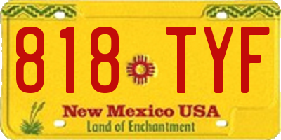 NM license plate 818TYF