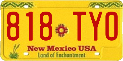 NM license plate 818TYO