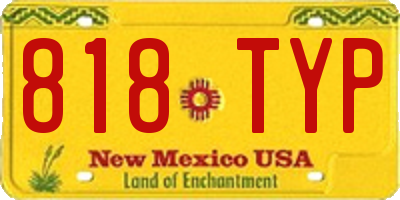 NM license plate 818TYP