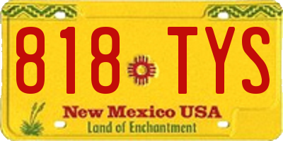 NM license plate 818TYS