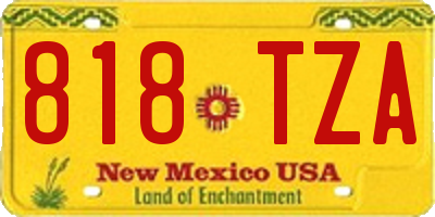 NM license plate 818TZA