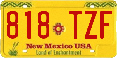 NM license plate 818TZF