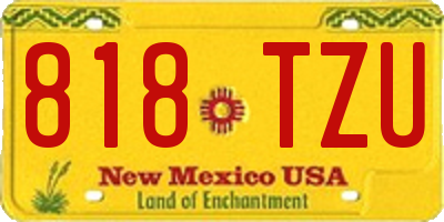 NM license plate 818TZU