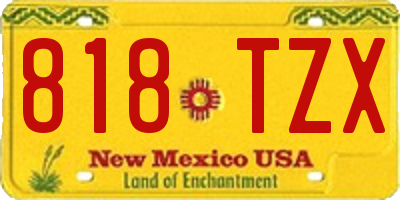 NM license plate 818TZX