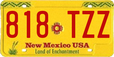 NM license plate 818TZZ