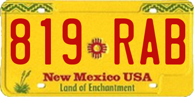 NM license plate 819RAB