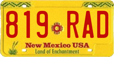 NM license plate 819RAD