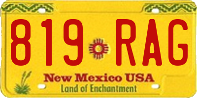 NM license plate 819RAG