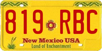 NM license plate 819RBC