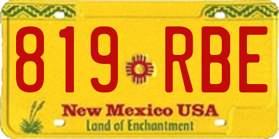 NM license plate 819RBE