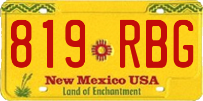 NM license plate 819RBG