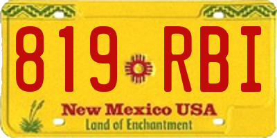 NM license plate 819RBI