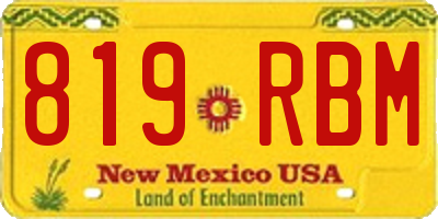 NM license plate 819RBM