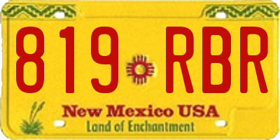 NM license plate 819RBR