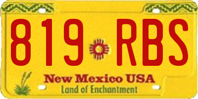 NM license plate 819RBS