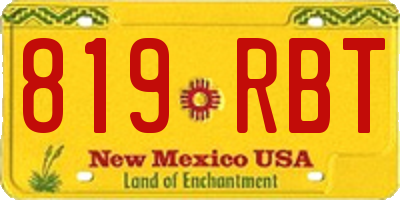 NM license plate 819RBT