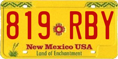 NM license plate 819RBY