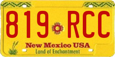 NM license plate 819RCC
