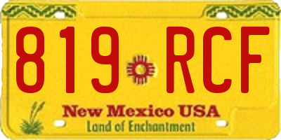 NM license plate 819RCF