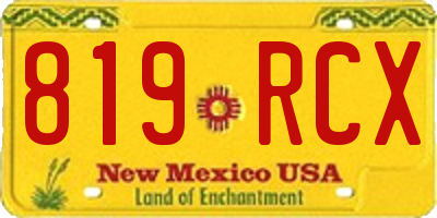 NM license plate 819RCX
