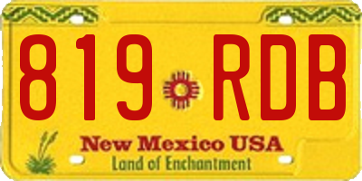 NM license plate 819RDB