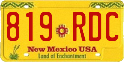 NM license plate 819RDC