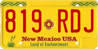 NM license plate 819RDJ
