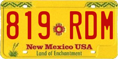 NM license plate 819RDM