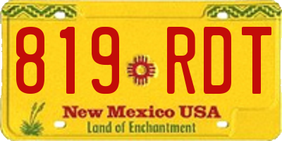 NM license plate 819RDT